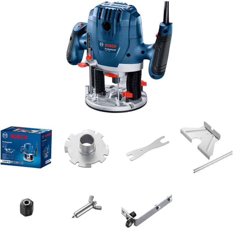 GOF 130 - Bovenfrees - 1300W - Constante Snelheid - Ergonomische Handgrepen by Bosch Professional, Blue, Black – product image