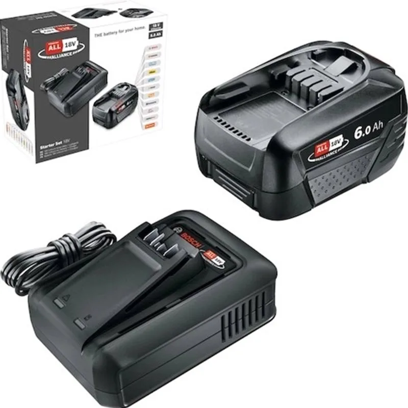 Groen Starter Set 18V 1x 18V 6.0Ah + AL18-44 | 18V (1x 6.0Ah accu + lader) - 1600A032A8 van Bosch Home & Garden – productafbeelding