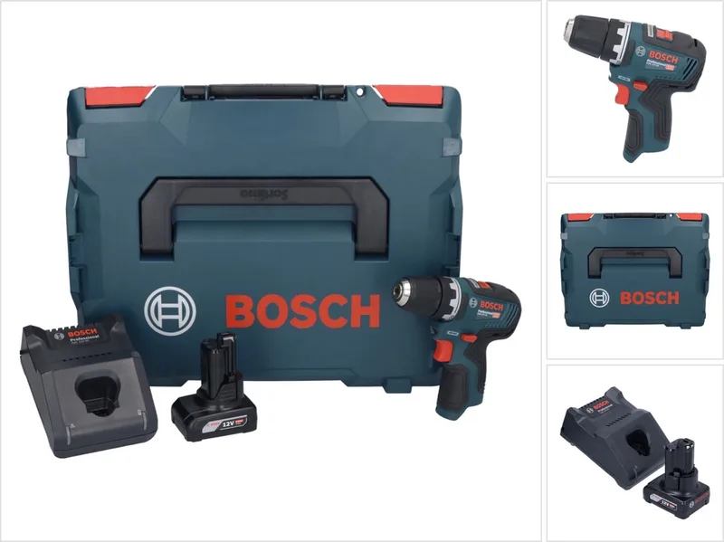 GSR 12V-35 Professionele accuboormachine 12 V 35 Nm borstelloos + 1x oplaadbare accu 6.0 Ah + lader + L-Boxx de Bosch Professional – image du produit