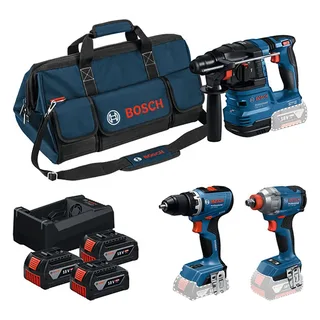 Gsr18v-65+gdx18v-285+gbh18v-22+3x 5.0ah+ Elektrische Gereedschapset van Bosch – productafbeelding 2 van 5