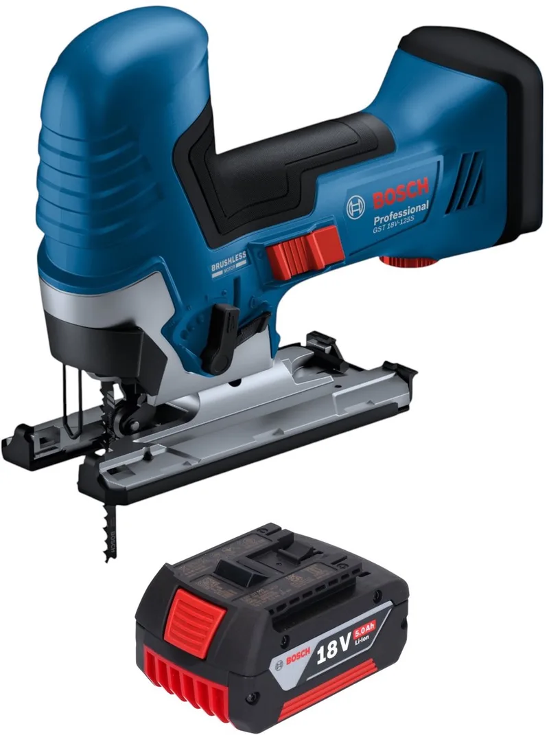 GST 18V-125 S Professionele accudecoupeerzaag 18 V 125 mm borstelloos + 1x accu 5.0 Ah - zonder oplader de Bosch Home & Garden – image du produit
