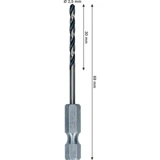 Hexagonal Metal Hss Pointeq 2.5 Mm Metaalboor von Bosch – Produktbild 3 von 6