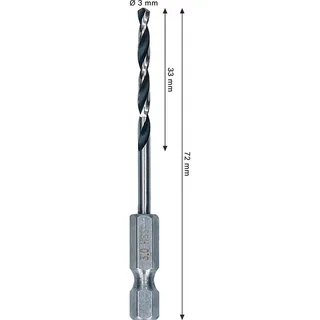 Hexagonal Metal Hss Pointeq 3 Mm Metaalboor von Bosch – Produktbild 3 von 6
