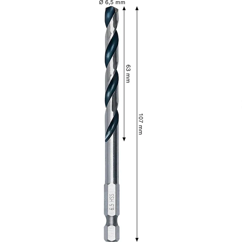 Hexagonal Metal Hss Pointeq 6.5 Mm Metaalboor de Bosch – image du produit 2 sur 2