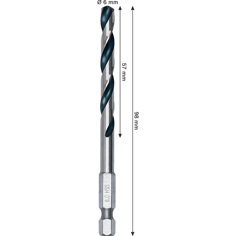 Hexagonal Metal Hss Pointeq 6 Mm Metaalboor by Bosch Professional – product image 2 of 6
