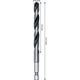 Hexagonal Metal Hss Pointeq 8 Mm Metaalboor van Bosch – productafbeelding 2 van 6