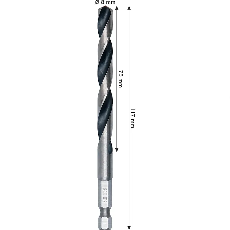 Hexagonal Metal Hss Pointeq 8 Mm Metaalboor van Bosch – productafbeelding 2 van 6