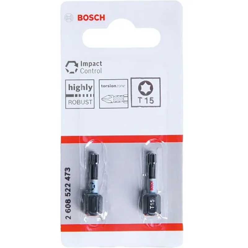 Impact Control Schroevendraaier Bits T15 25 mm 2 stuks. van Bosch – productafbeelding 1 van 2
