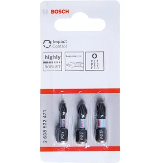 Impact Control Screwdriver Bits Set PZ1-PZ2-PZ3 25 mm von Bosch – Produktbild 1 von 2