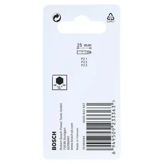 Impact Control Torsion Pozi Screwdriver Bits PZ2 25 mm 2 pcs. von Bosch Home & Garden – Produktbild 2 von 2