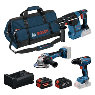 Bosch Kit18v:gsr+gbh+gws+1x5+1xexba5.5ah Elektrisk Værktøjssæt fra Bosch Home & Garden – produktbillede 1 af 3
