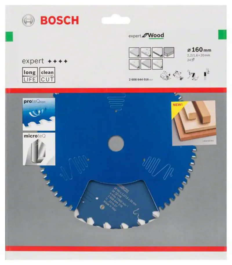 Kreissägeblatt Expert for Wood 160 x 20 x 2,2 mm 24 de Bosch Professional – image du produit 2 sur 2