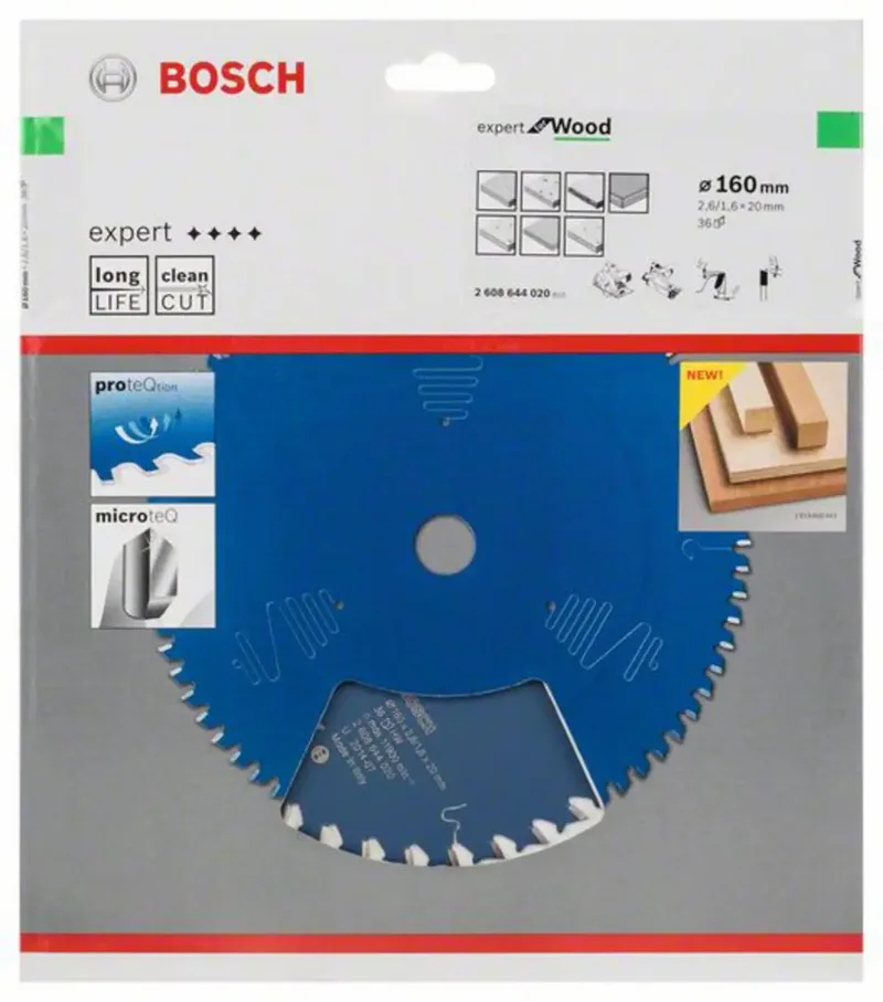 Kreissägeblatt Expert for Wood 160 x 20 x 2,6 mm 36 de Bosch Professional – image du produit 2 sur 2