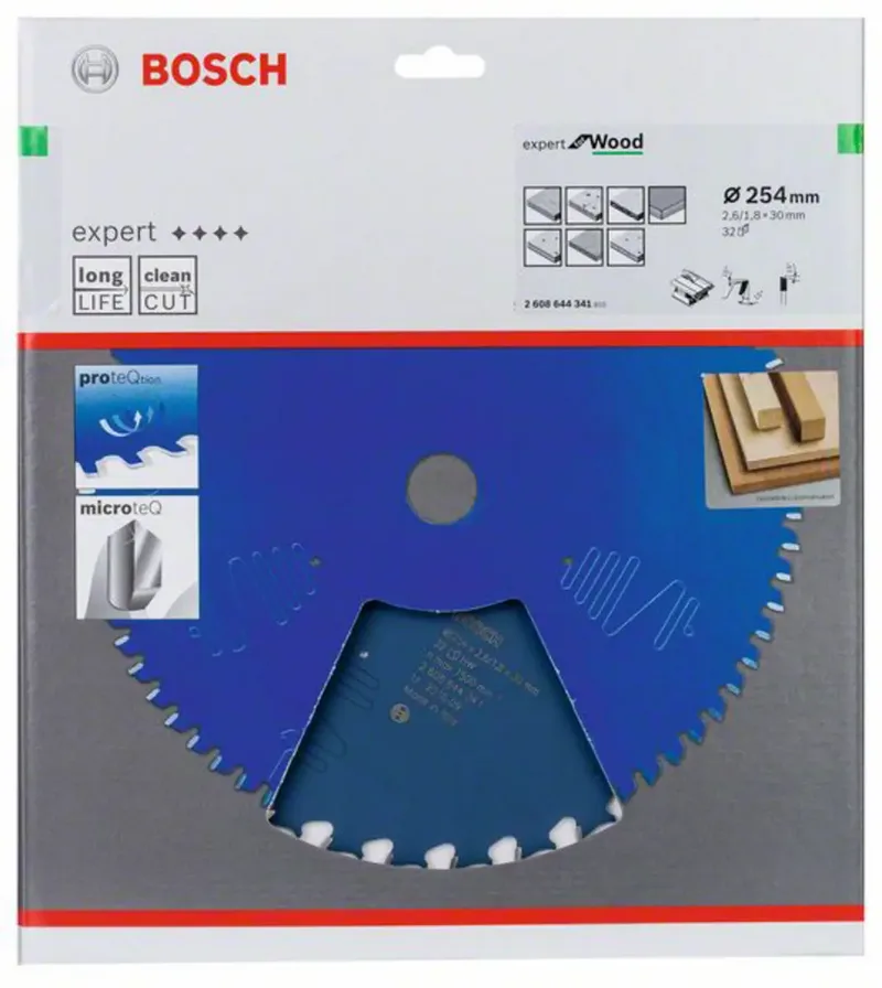 Kreissägeblatt Expert for Wood 254 x 30 x 2,6 mm 32 de Bosch Professional – image du produit 2 sur 2