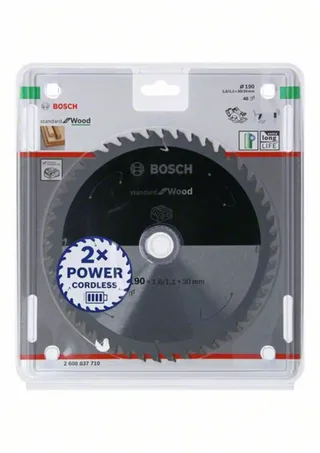 Kreissägeblatt Standard for Wood für Akkusägen 190x1.6/1.1x30, 48 Zähne de Bosch Professional – image du produit 2 sur 2