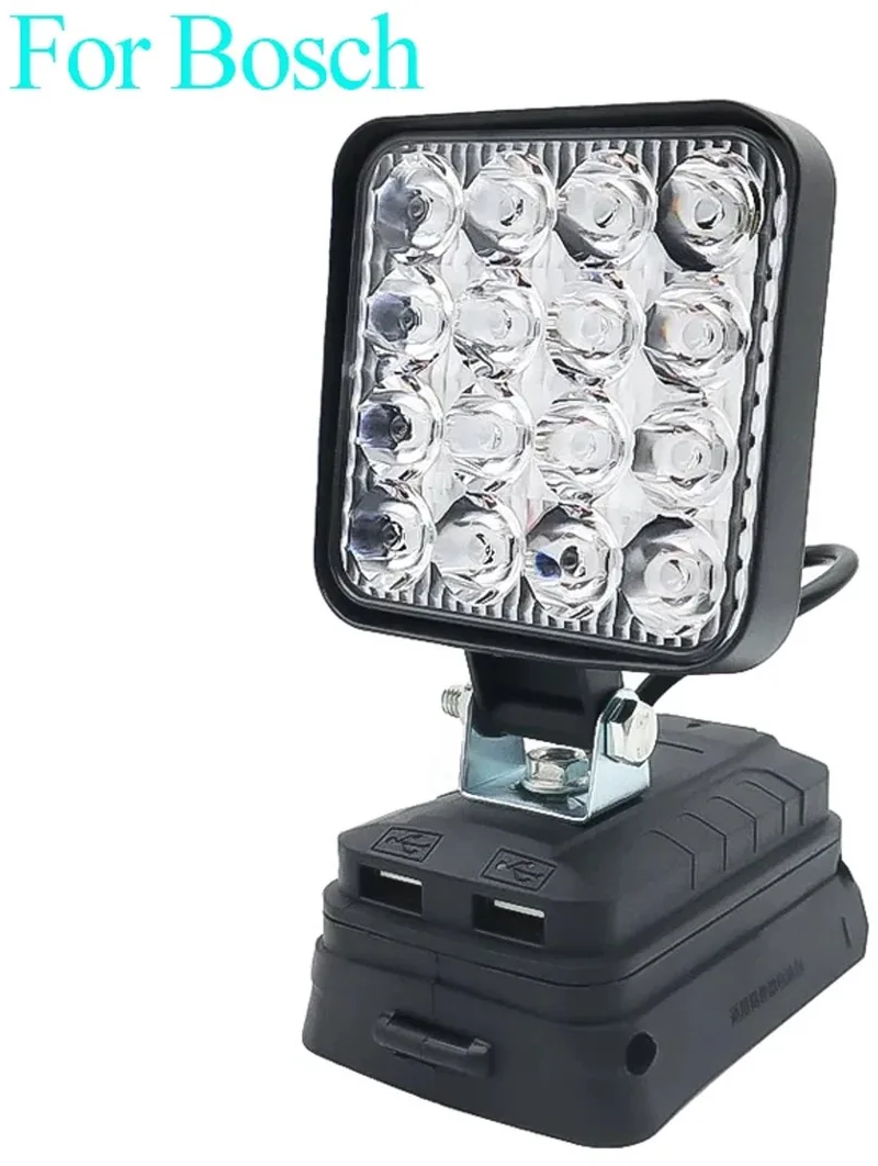 LED Werklamp voor Bosch 18V Accu - Krachtige Spotlight met USB - Outdoor & Noodverlichting de Bosch Home & Garden, Noir – image du produit