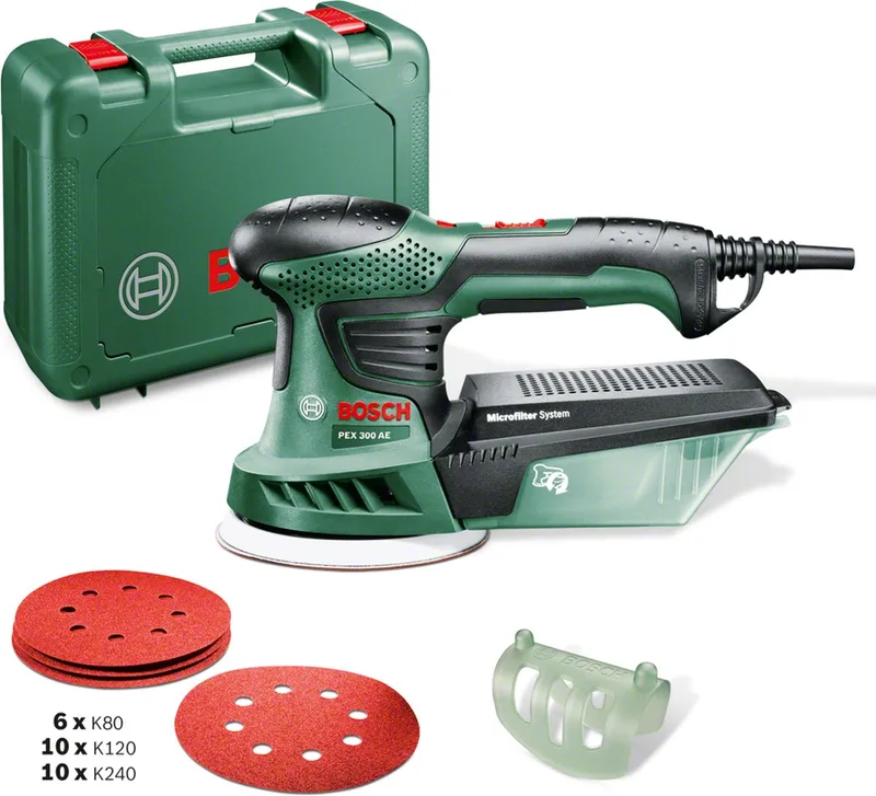 PEX 300 AE Excenterschuurmachine - op snoer - 270 W - Incl accessoires en opbergkoffer by Bosch Home & Garden – product image
