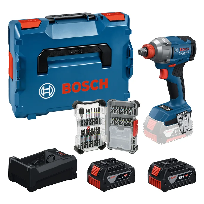 Powertools BOSCH GDX 18V-285 (L) + 2x 5.0Ah + GAL 18V-80 + 31tlg Bitset von Bosch Professional – Produktbild