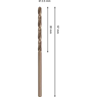 Pro Hss-co Din 338 2.5x30x57 Metaalboor von Bosch Professional – Produktbild 2 von 6