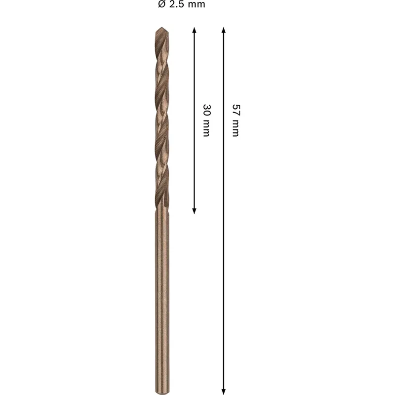 Pro Hss-co Din 338 2.5x30x57 Metaalboor von Bosch Professional – Produktbild 2 von 6