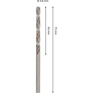 Pro Hss-g Din 338 3.8x43x75 Metaalboor 2 Eenheden de Bosch Professional – image du produit 2 sur 2