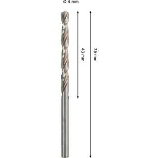 Pro Hss-g Din 338 4x43x75 Metaalboor 2 Eenheden von Bosch Professional – Produktbild 2 von 6
