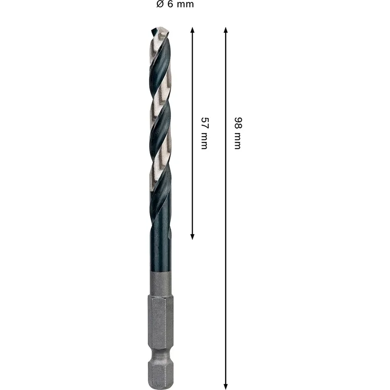 Pro Hss Impact 6.0x57x98 Metaalboor van Bosch – productafbeelding 2 van 6
