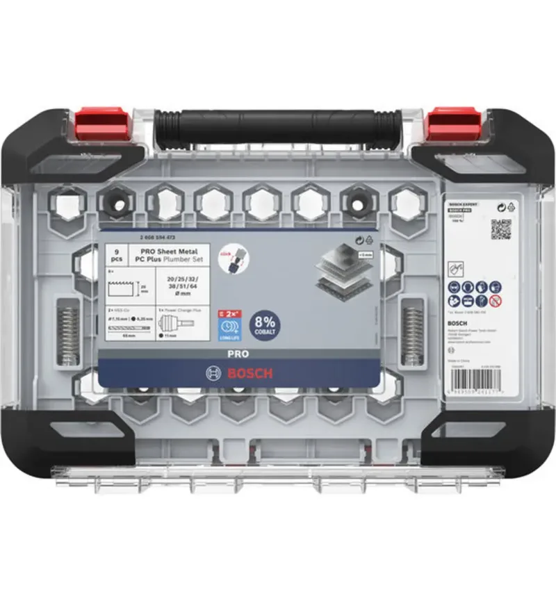 PRO Sheet Metal PC Plus Lochsäge-Set, 20, 25, 64 mm, 8-tlg. by Bosch Professional – product image 3 of 3