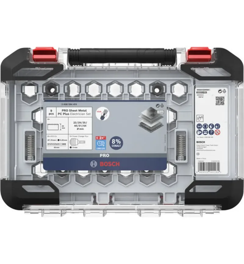 PRO Sheet Metal PC Plus Lochsäge-Set, 20, 29, 64 mm, 8-tlg. de Bosch Professional – image du produit 3 sur 3