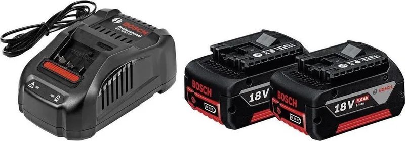PROFESSIONAL Accu En Lader - Starterset - Met 2 x GBA - 18 V - 5,0 Ah - Snellader by Bosch – product image