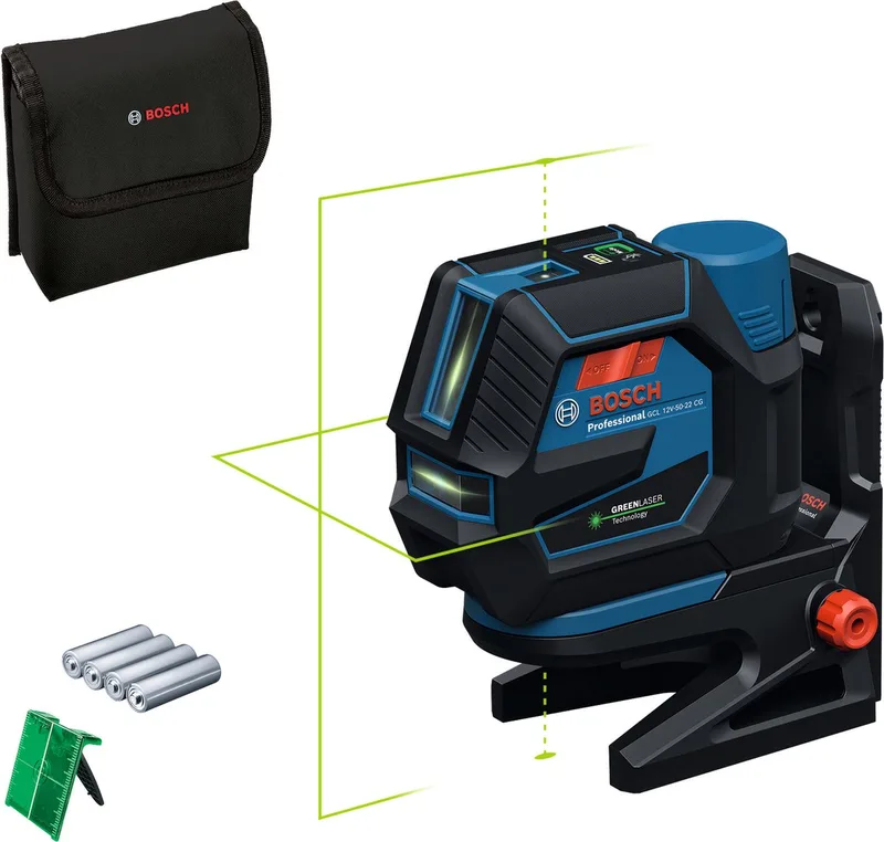 Professional GCL 12V-50-22 CG Punt- en kruislijnlaser groen 12V Basic Body met batterijhouder - 0601066S00 by Bosch Home & Garden – product image 1 of 6