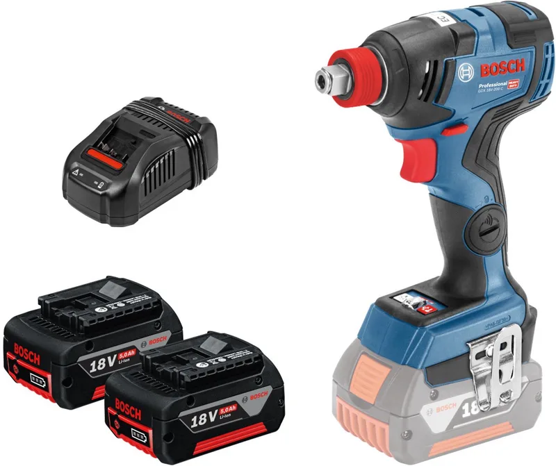 Professional GDX 18V-200 C Professional Universele slagschroevendraaier / slagmoeraanzetter | 5.0Ah in L-Boxx von Bosch Professional – Produktbild