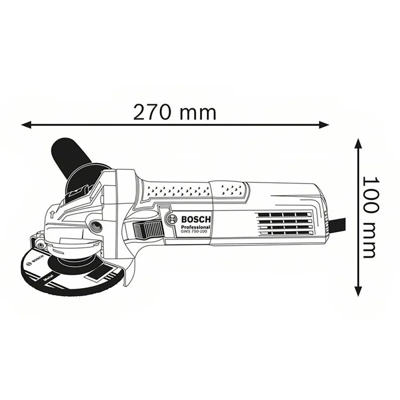 Professional haakse slijper GWS 750 – 125 von Bosch – Produktbild 2 von 2