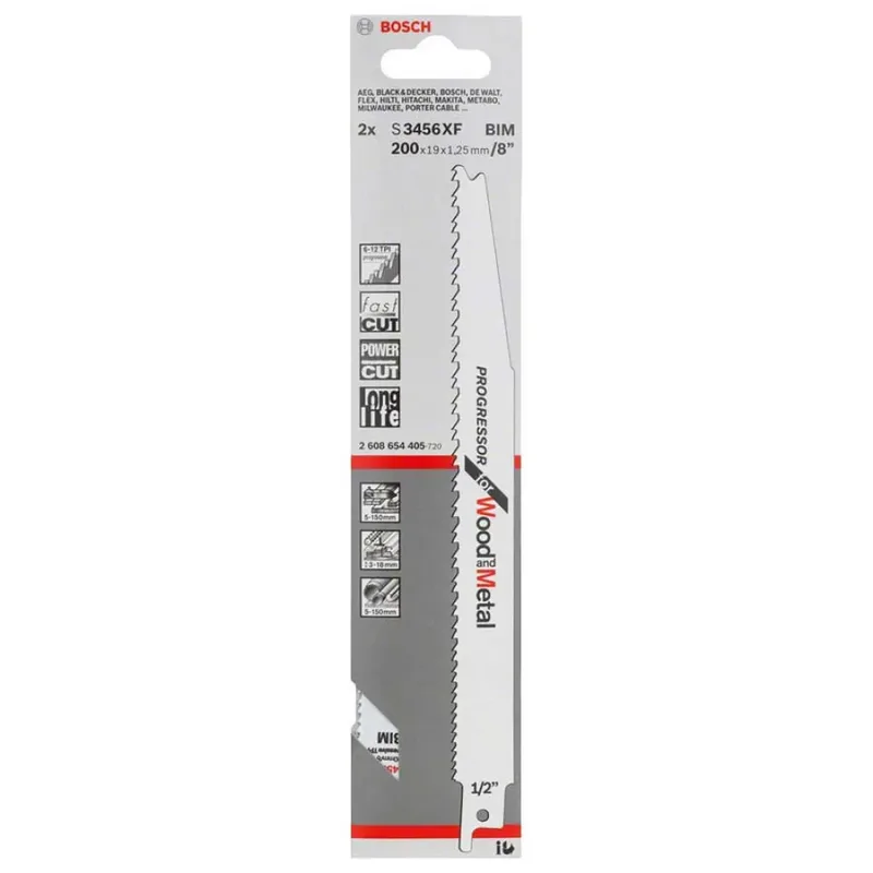 Accesorios Jeu De Lames De Scie Sabre S 3456 Xf 2 Unités de Bosch Professional – image du produit 2 sur 2