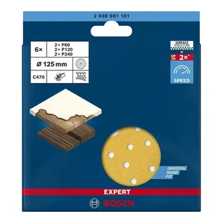 sanding blade set exc 125mm multi 6 pcs van Bosch – productafbeelding 3 van 5