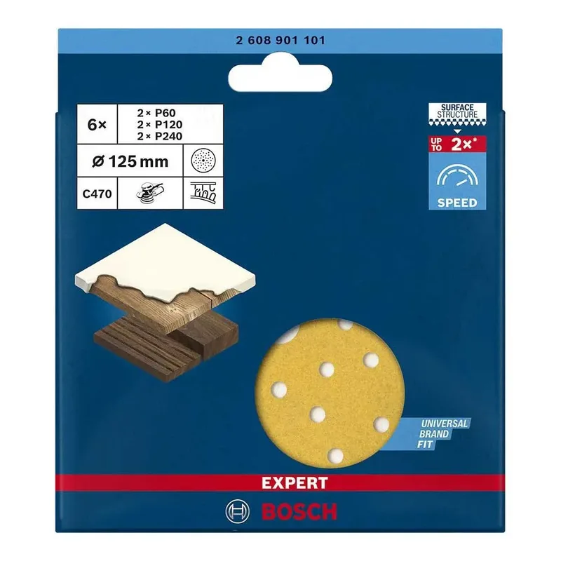 sanding blade set exc 125mm multi 6 pcs van Bosch – productafbeelding 3 van 5
