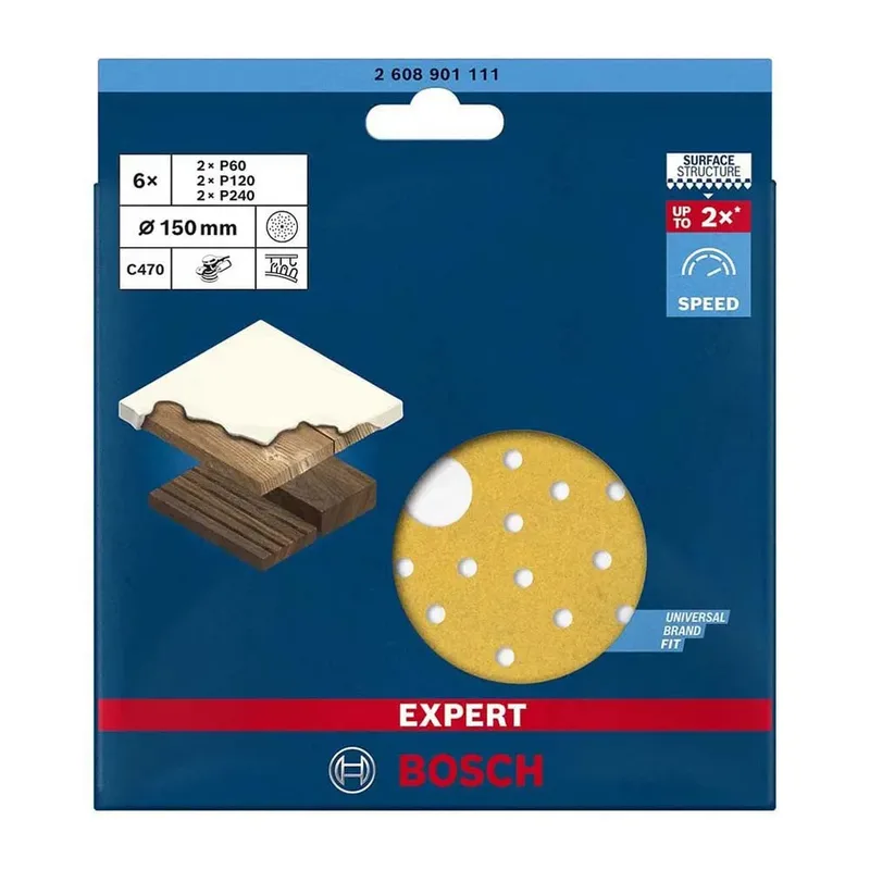 sanding blade set exc 150mm multi 6 pcs by Bosch – product image 3 of 5