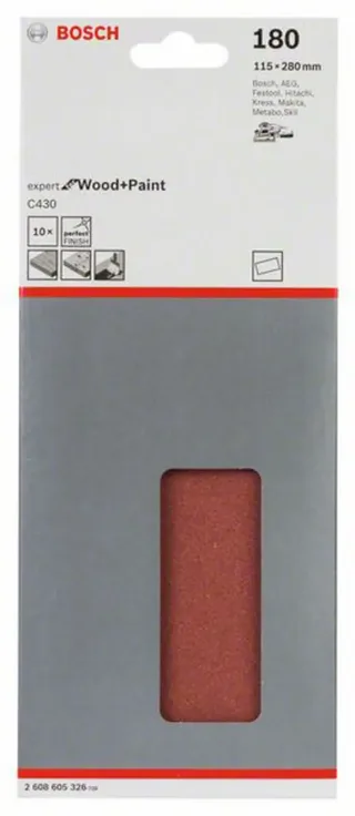 Schleifblatt C430 115 x 280 mm 180 ungelocht gespannt by Bosch Professional – product image 2 of 2