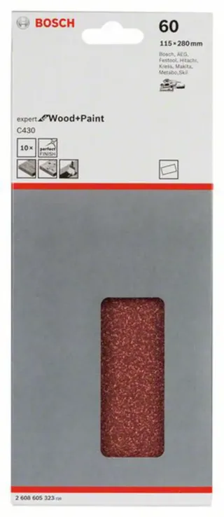 Schleifblatt C430 115 x 280 mm 60 ungelocht gespannt von Bosch Professional – Produktbild 2 von 2