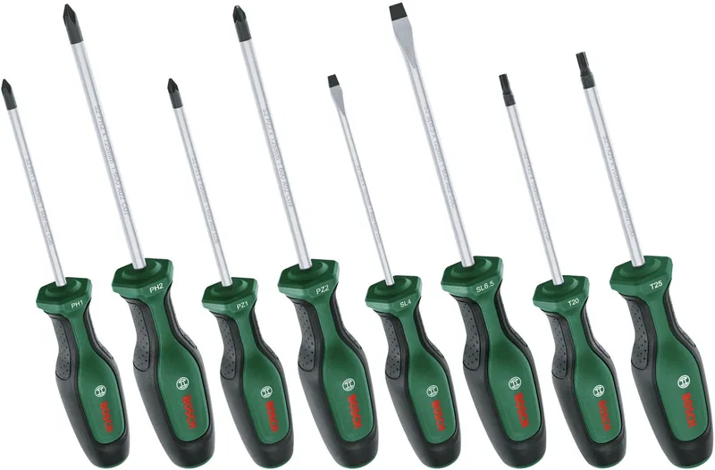 Schroevendraaierset - 8 delig van Bosch, Groen – productafbeelding 1 van 3