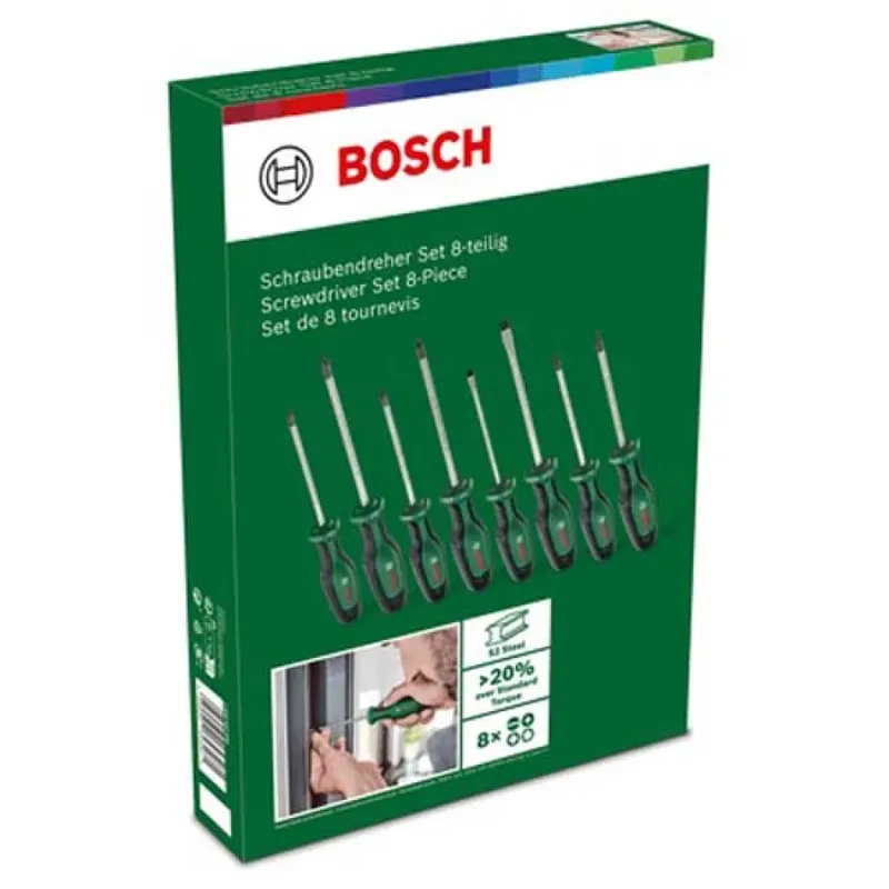 Schroevendraaierset - 8 delig van Bosch, Groen – productafbeelding 3 van 3