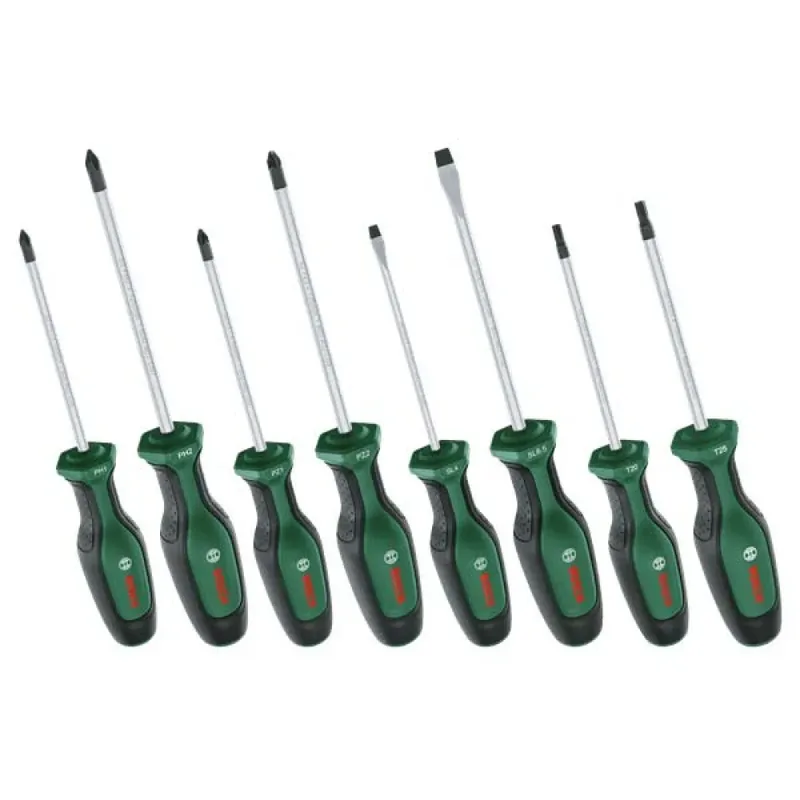 Schroevendraaierset - 8 delig van Bosch, Groen – productafbeelding 2 van 3