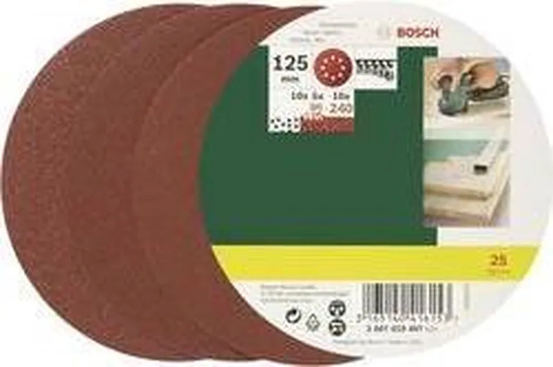Schuurbladenset - 25-delig - 125 mm (korrel 240, 120, 80) de Bosch Professional – image du produit 1 sur 2