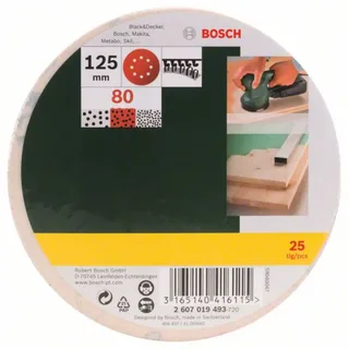 Schuurbladenset - 25-delig - 125 mm (korrel 80) de Bosch Professional – image du produit 2 sur 2