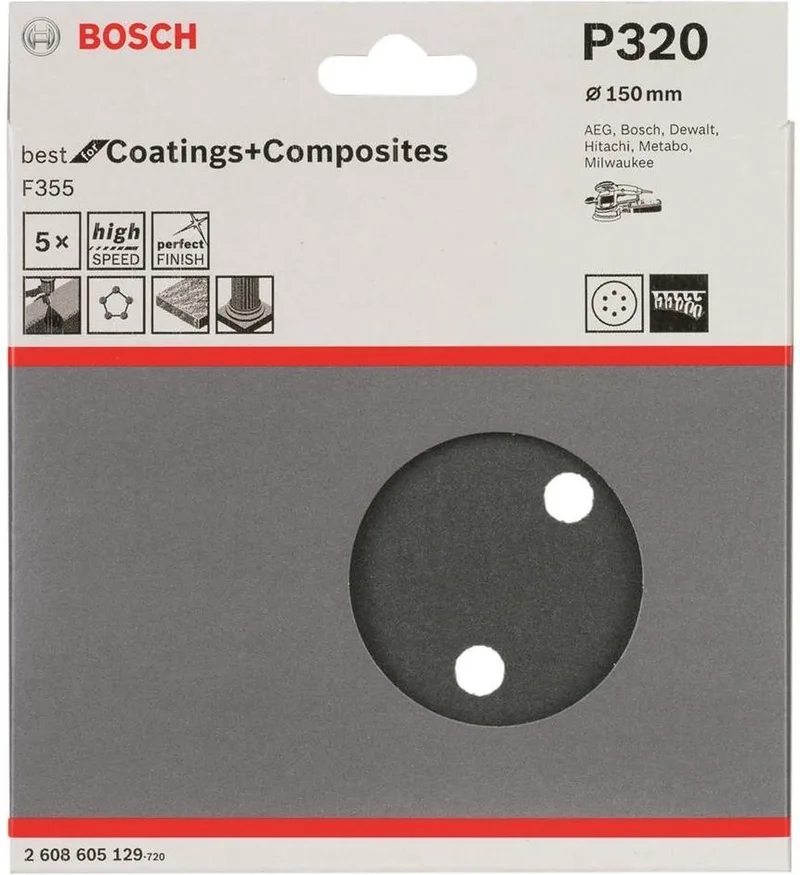 Schuurpapier - EX BS 150MM K320 5 by Bosch – product image