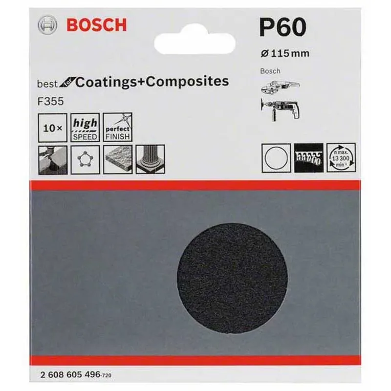 Schuurpapier Fiber BS 115mm K60 10 stuks by Bosch Professional – product image