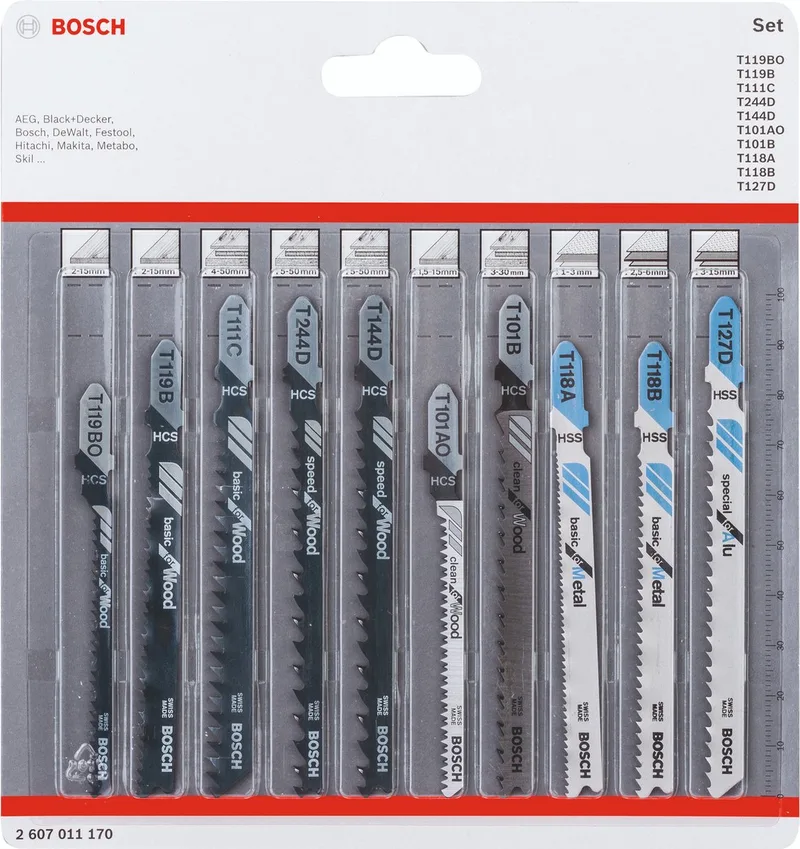 Stichsägeblatt-Set Wood and Metal 10-teilig von Bosch Professional – Produktbild