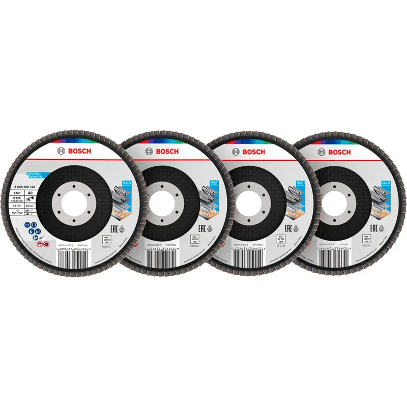 Set X451 125 X 22.23 Mm G40/60/80/120 T29 Lamellenschijf 60 Eenheden de Bosch Professional – image du produit