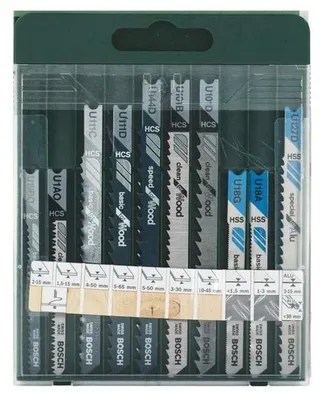 Stichsägeblatt Bosch Stichsägeblatt-Set U-Schaft 10-teilig Holz und Metall Universal de Bosch Professional – image du produit 1 sur 2