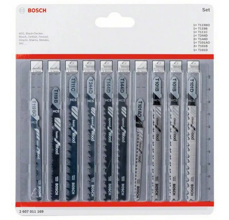 Accesorios Jeu De Lames De Scie Sauteuse 2607011169 10 Unités de Bosch Professional – image du produit